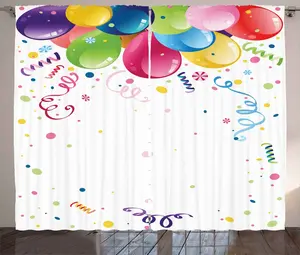 Штора ABAKUHAUS Party Rustic, Развлекательная, Присборенная, с петлями и крючками, 280 x 175 см, Многоцветная