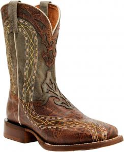 Мужские западные сапоги Dan Post с вышивкой и вставкой, широким квадратным носком - Dp80153, Tan