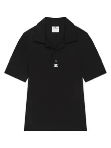 Рубашка поло с логотипом Courrèges, черный