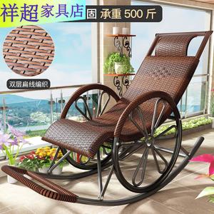 Vinoya Кресло-качалка из ротанга для взрослых с двойными колесами и двойным слоем, красновато-коричневое