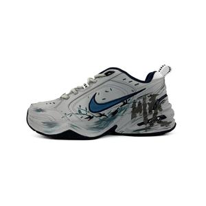 Nike Кроссовки Air Monarch 4 Zhuo Yu, износостойкие, низкие, массивные, унисекс, серо-синие