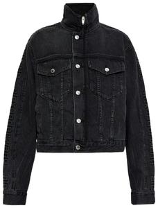 Джинсовая спортивная куртка Alexander Wang с тисненым логотипом, серый