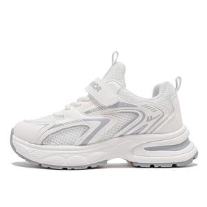 Детские кроссовки для бега Cloud Sail Series с противоскользящей подошвой, легкой амортизацией и низким верхом WARRIOR, белый/серый