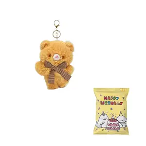 Плюшевая кукла Plaid Bow Tie Bear высотой 10 см BEAR FORT, розовый