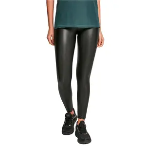 Леггинсы Urban Classics Faux Leather high waist 2 units, черный