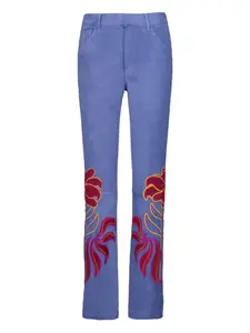 Брюки с цветочной вышивкой PAULA, синий