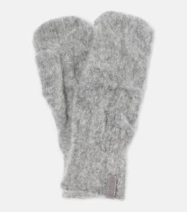 Перчатки из мохера и шерсти Brunello Cucinelli, Grigio Medio