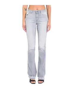 Синие джинсы-клеш с высокой талией Dondup, серый