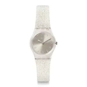 Серебряные часы glistar Too с белым силиконовым ремешком Swatch