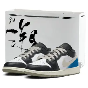 Jordan Баскетбольные кроссовки Air 1 Gradient с низким верхом, устойчивые к истиранию, винтажные, унисекс, сине-белые