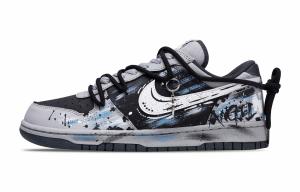 Nike Мужские низкие скейтбордские кроссовки Big Time Regression устойчивые к истиранию, легкие и дышащие, черно-белые