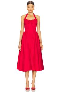 Платье миди Abbott на завязках Line & Dot, red