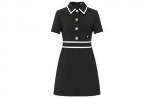 KARL LAGERFELD Женское черное платье с короткими рукавами KARL LAGERFELD / Karl Lagerfeld Jeans