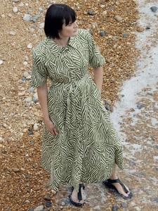 Платье миди с линейными листьями Whistles, зеленый/разноцветный