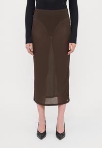 Юбка Gina Tricot Tall SHEER MIDI SKIRT, Java/Brown