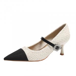 Туфли Мэри Джейн на тонком каблуке для женщин CAOT, Apricot 6Cm