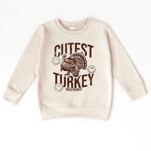 Свитшот с принтом Smileyworld cutest turkey distressed для малышей The Juniper Shop, Natural