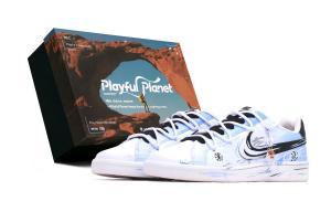 Court Royale Leather Low top Skateboard Shoes мужские Nike, белый, glacier синий