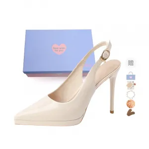 Xingdiman Стройные каблуки на высоком каблуке для женщин белые 10 см [подарочный набор], цвет White 10cm[Gift Box Set]