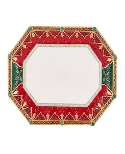 Большое праздничное блюдо «Ноэль», 16 дюймов x 12 дюймов Fitz And Floyd, red