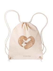 Сумка-шоппер Otter Heart без слов, кремового цвета Mr. & Mrs. Panda