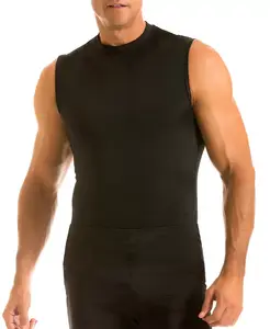 Мужская футболка-поло без рукавов с высоким воротом Activewear Hi-Neck Sleeveless Crewneck Instaslim, черный