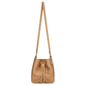 DIOR Женская желтая кожаная сумка через плечо среднего размера