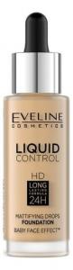 СТОЙКАЯ ТОНАЛЬНАЯ ОСНОВА 016 Ванильно-бежевый 32 мл Eveline Cosmetics LIQUID CONTROL HD