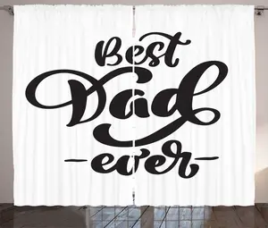 Штора в деревенском стиле ABAKUHAUS День отца, монохромный, смелый дизайн, присборенная штора из тесьмы для спальни с петлями и крючками, 280 x 225 см, цвет: антрацитовый, серый, белый Abakuhaus