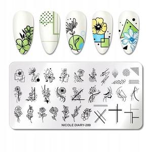 Пластина для штампов для ногтей NATURE FLOWERS, Frezarkowo