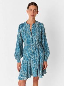 Мини-платье с запахом в полоску зебры Whistles, Blue/Multi