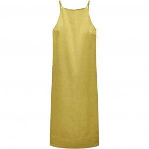 Платье без рукавов серии ZW женское кислотно-желтого цвета Zara