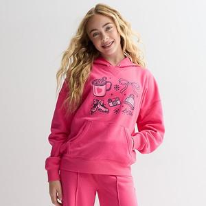 Детская худи с принтом oversized Limited Too, Hot Pink