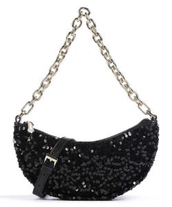 Сумка на плечо с пайетками и луной из мелкозернистой яловой кожи Abro, черный