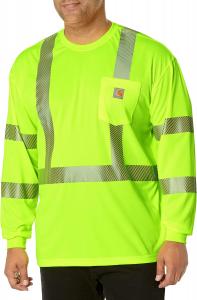 Carhartt мужская футболка с длинным рукавом Force High-Visibility Class 3, Brite Lime