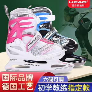 GRAF LEOEZYA Ice Skates W20 детские HEAD регулируемые спортивные лезвия для фигурного катания для мальчиков и девочек, начинающих взрослых, теплые лезвия, H7 черные и синие коньки + синяя сумка, размер M L (36-41)