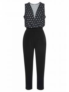 Комбинезон LASCANA, цвет schwarz/creme/bedruckt