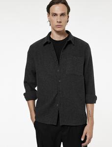Рубашка на пуговицах классического кроя Koton, антрацит