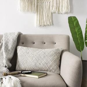 Подушка декоративная Safavieh Shelby Cowhide, 12x20 см, белый