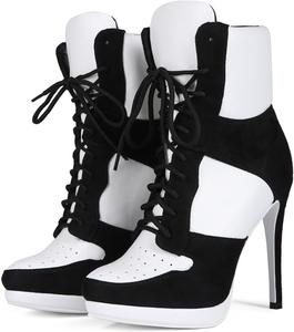 Баскетбольные ботинки Maiosfy Stiletto Sport, черный замш, классические белые кроссовки, ботильоны на щиколотку, большие размеры, модная обувь для женщин и мужчин, высокие сапожки на каблуке, удобные ботильоны