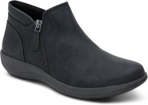 Женские ботильоны Aetrex Bridget - ортопедические короткие ботинки с поддержкой свода стопы, застежкой-молнией и съемной стелькой для индивидуальных ортопедических вставок, Black