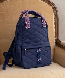 Рюкзак с ленточной оборкой, размер L (детский/для мам) Panpantutu, цвет Navy X Lavender