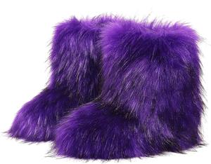 Женские меховые ботинки с искусственным мехом Generic, Deep Purple
