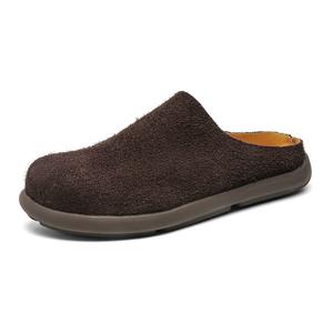 SOBB Мужские коричневые тапочки с закрытым носком на резиновой подошве, устойчивые к скольжению и истиранию, цвет Brown