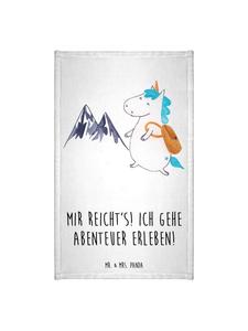 Mr. & Mrs. Panda Миниатюрное полотенце с единорогом-альпинистом и надписью белого цвета