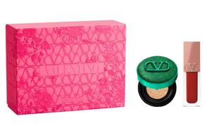 Тюбик помады-крем nude и воздушная подушечка для макияжа, легко растушевываются, стойкие, 6,5 мл+14 г Valentino