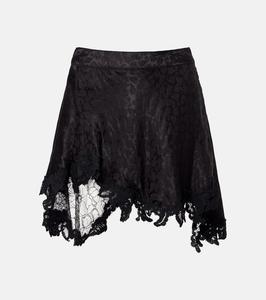 Асимметричная мини-юбка Reana с кружевной отделкой Isabel Marant, Black