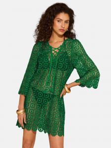 Love & roses Пляжное платье в зеленом цвете