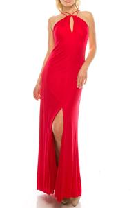 Рубиновое вечернее платье с запахом Aidan Mattox