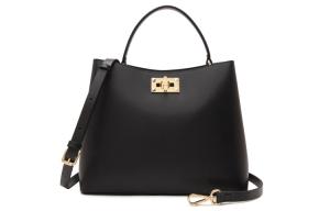 ELLE Кожаная женская сумка через плечо большая brown/black